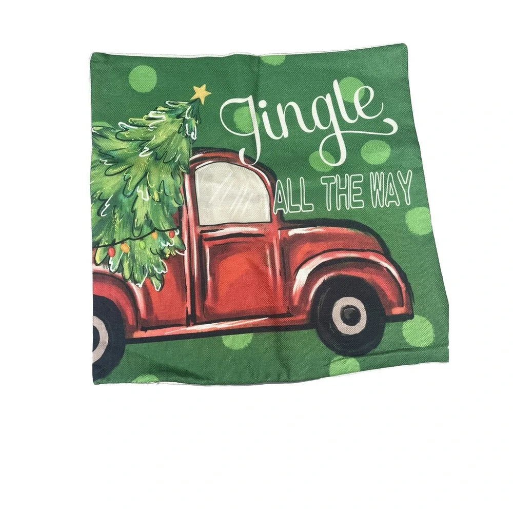 Christmas Pillow Covers 18 X 18 Inch Red Truck Gnome Throw Pillow Covers